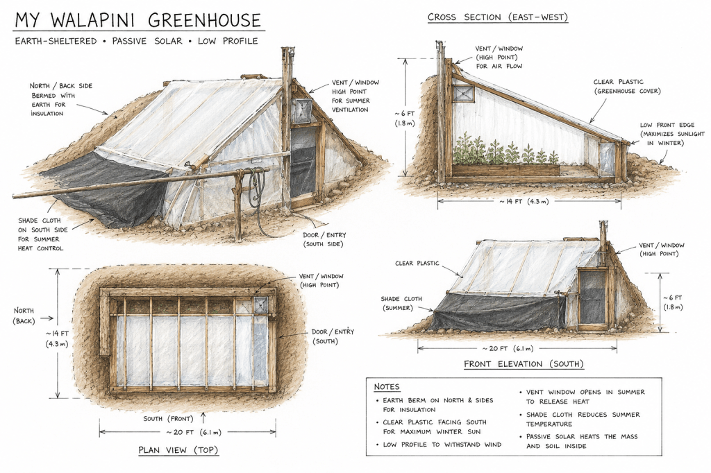 Walipini Greenhouse sketch